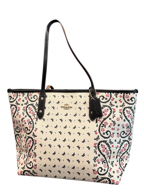 Coach Handbags - Coach City tote zip bag F59329 bandana butterfly white purse
